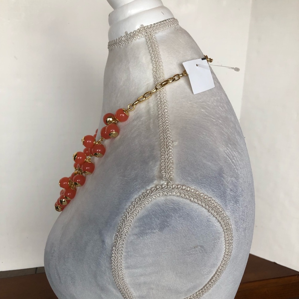 J. Crew orange ball statement necklace - Picture 3 of 6